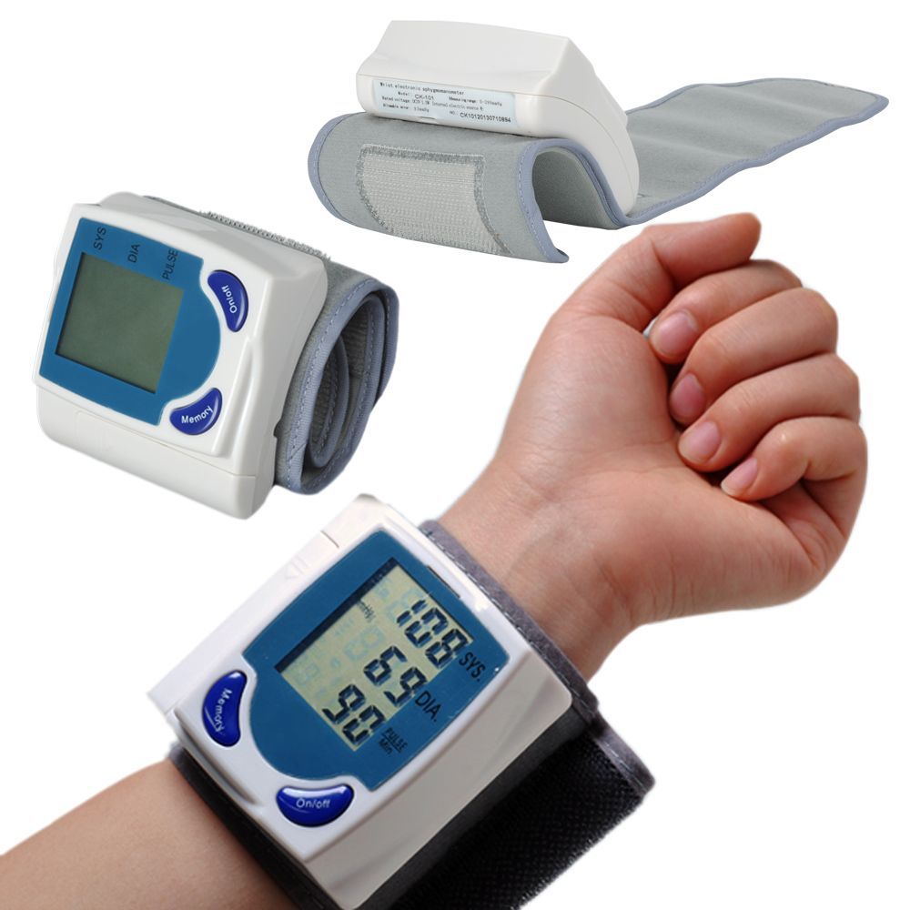 Digital Wrist Blood Pressure Monitor BP Cuff LCD Heart Rate Machine Tester